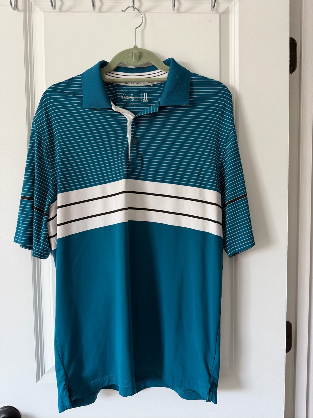 Men’s Walter Hagen Teal Striped Polo